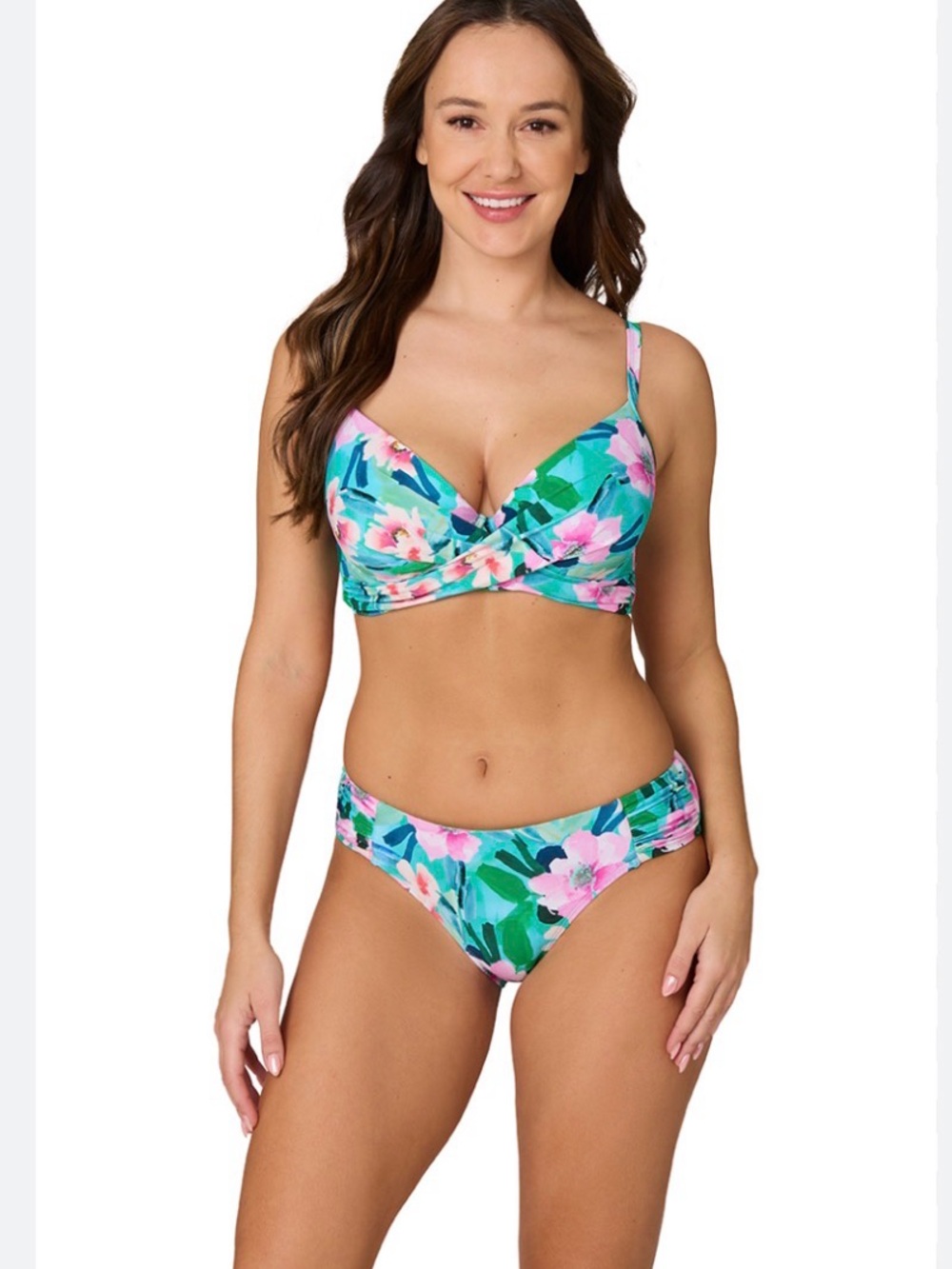 Floral Underwire Bikini Set  - Women's Swim Bottoms Size 8 Top size 6DD/E
